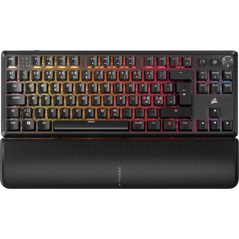 Corsair K70 CORE TKL WIRELESS näppäimistö Pelaaminen USB + RF Wireless + Bluetooth QWERTY Pohjoismainen musta