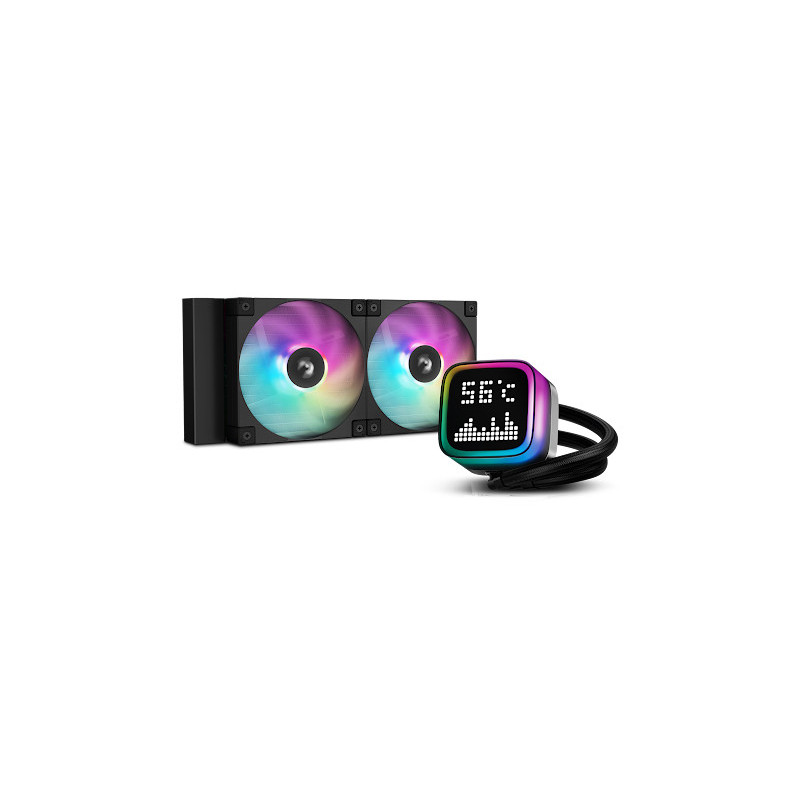 DeepCool R-LP240-BKMSNC-G-1 Tietokoneen jäähdytysjärjestelmä Tietokonekotelo, Suoritin All-in-one-nesteenjäähdytin 12 cm musta