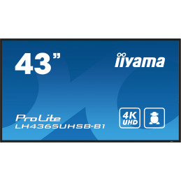 iiyama LH4365UHSB-B1 infonäyttö Kioskimalli 108 cm (42.5") LED Wi-Fi 800 cd m² 4K Ultra HD musta Sisäänrakennettu prosessori