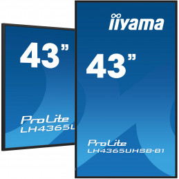 iiyama LH4365UHSB-B1 infonäyttö Kioskimalli 108 cm (42.5") LED Wi-Fi 800 cd m² 4K Ultra HD musta Sisäänrakennettu prosessori