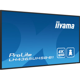 iiyama LH4365UHSB-B1 infonäyttö Kioskimalli 108 cm (42.5") LED Wi-Fi 800 cd m² 4K Ultra HD musta Sisäänrakennettu prosessori