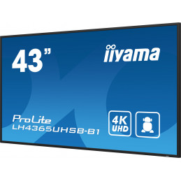 iiyama LH4365UHSB-B1 infonäyttö Kioskimalli 108 cm (42.5") LED Wi-Fi 800 cd m² 4K Ultra HD musta Sisäänrakennettu prosessori