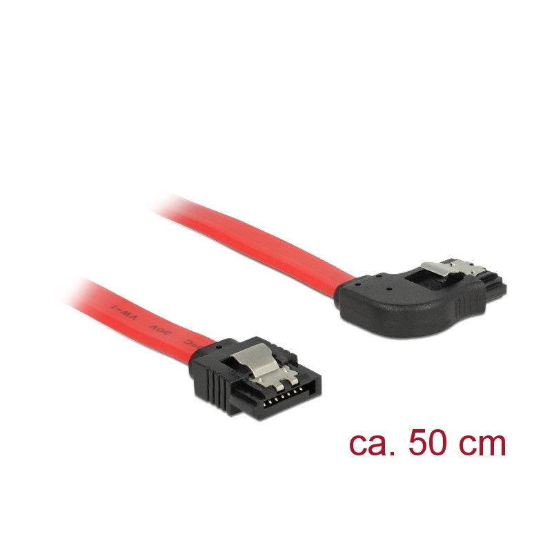 DeLOCK 83969 SATA-kaapeli 0,5 m SATA 7-pin musta, Punainen