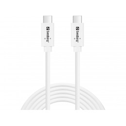 Sandberg 136-54 USB-kaapeli USB 3.2 Gen 2 (3.1 Gen 2) 2 m USB C Valkoinen