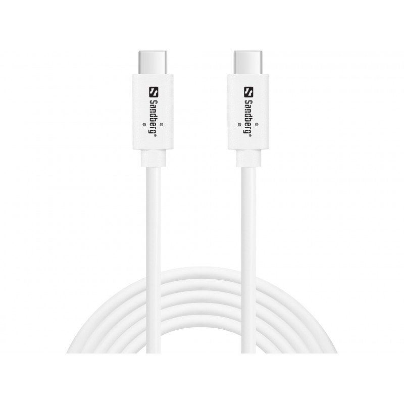 Sandberg 136-54 USB-kaapeli USB 3.2 Gen 2 (3.1 Gen 2) 2 m USB C Valkoinen