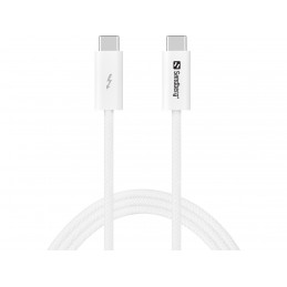Sandberg 136-56 USB-kaapeli USB4 Gen 3x2 1 m USB C Valkoinen