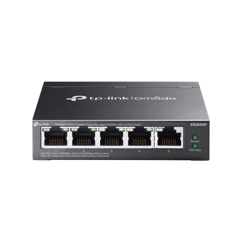 TP-Link Omada ES205G Hallittu Gigabit Ethernet (10 100 1000) Power over Ethernet -tuki musta