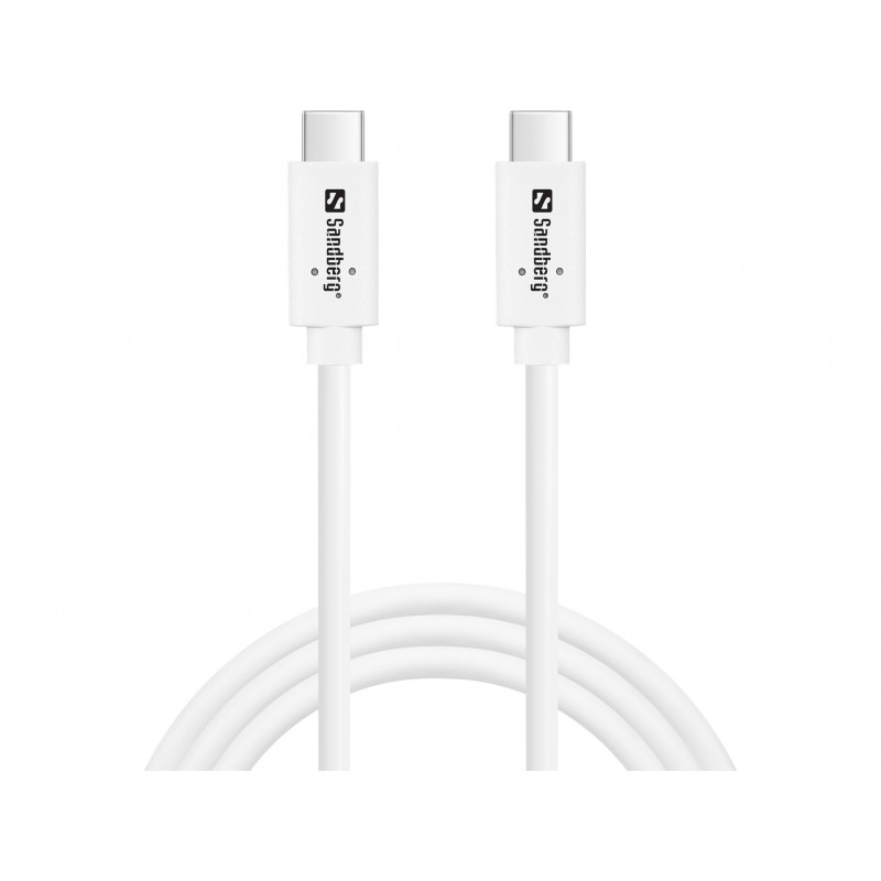 Sandberg 136-53 USB-kaapeli USB 3.2 Gen 2 (3.1 Gen 2) 1 m USB C Valkoinen