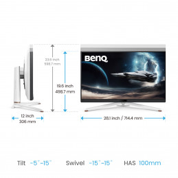 BenQ EX321UX tietokoneen litteä näyttö 80 cm (31.5") 3840 x 2160 pikseliä 4K Ultra HD LED Valkoinen