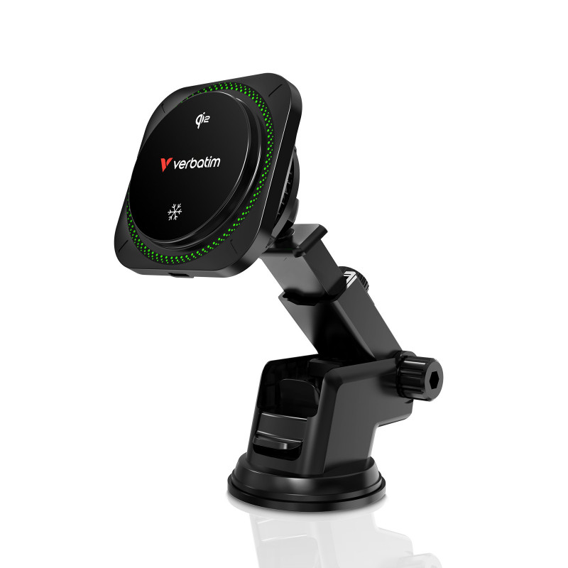 Verbatim Charge 'n' Drive Qi2 RGB Älypuhelin musta USB Langaton lataaminen Pikalataus Auto