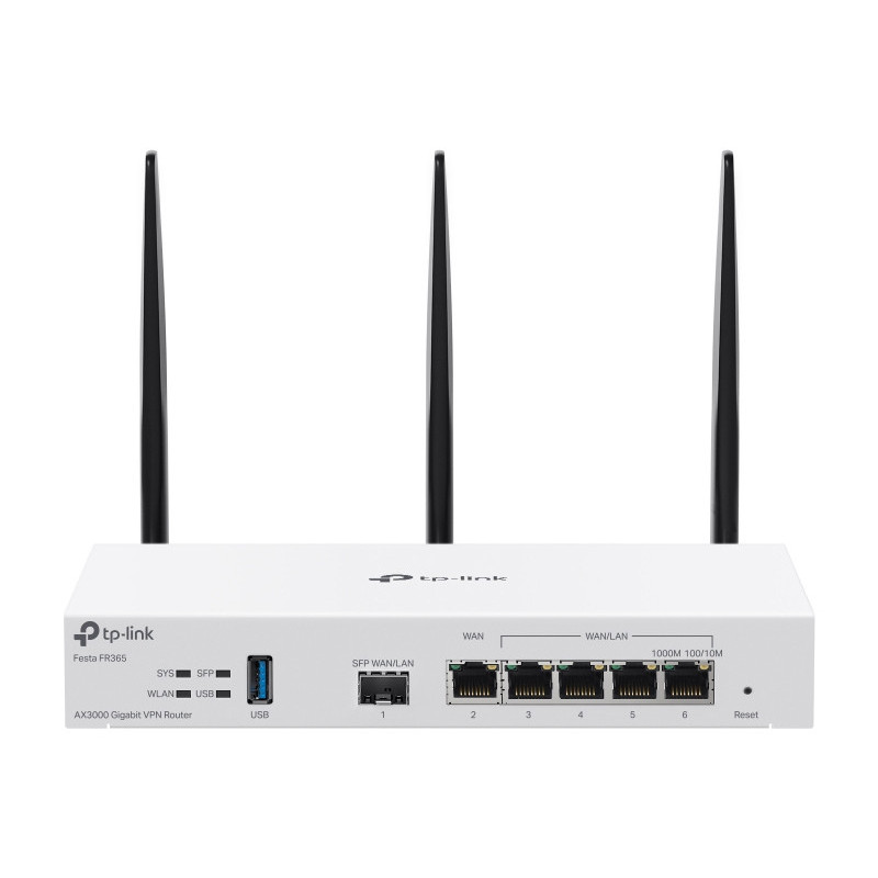 TP-Link FESTA FR365 langaton reititin Gigabitti Ethernet Dual-band (2.4GHz + 5GHz or 2.4GHz + 6GHz) Valkoinen