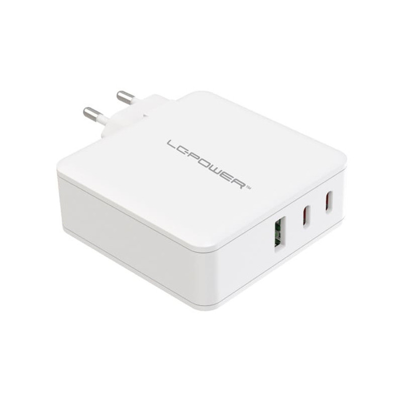 LC-Power LC-GAN-100 mobiililaitteen laturi Universaali Valkoinen AC Pikalataus Sisätila