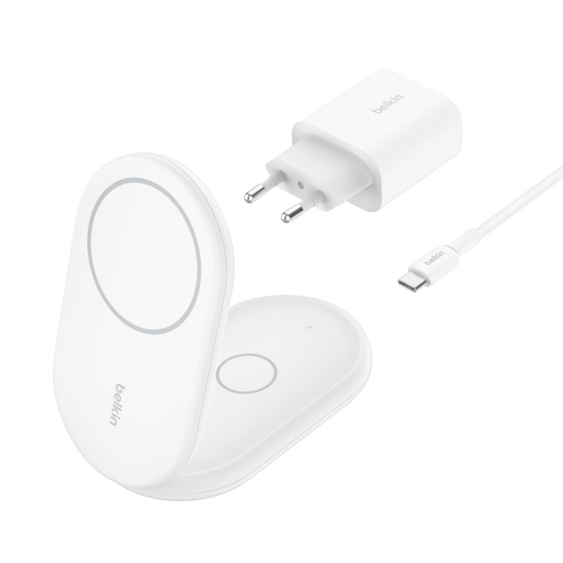Belkin BoostCharge Kuulokkeet, Älypuhelin Valkoinen USB Langaton lataaminen Pikalataus Sisätila