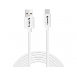Sandberg 336-14 USB-kaapeli USB 2.0 2 m USB C USB A Valkoinen