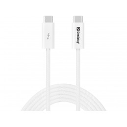Sandberg 136-57 USB-kaapeli USB4 Gen 3x2 2 m USB C Valkoinen