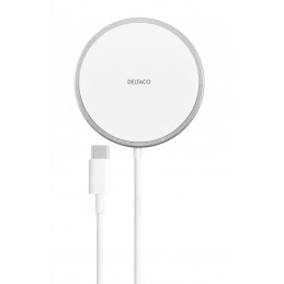 Deltaco QI-1034 mobiililaitteen laturi Universaali Valkoinen USB Langaton lataaminen Auto