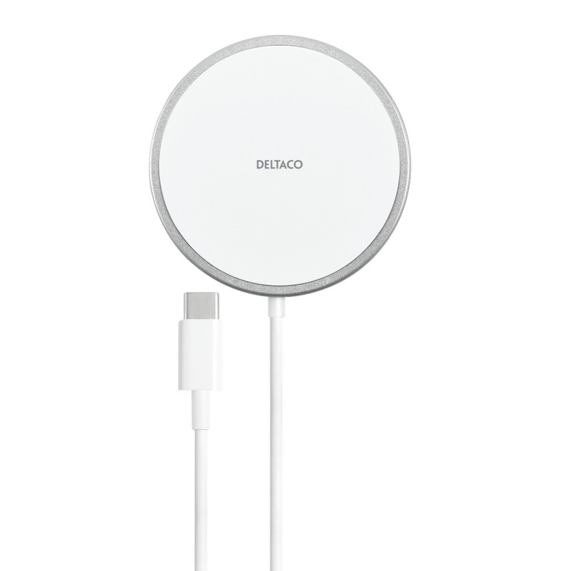 Deltaco QI-1034 mobiililaitteen laturi Universaali Valkoinen USB Langaton lataaminen Auto