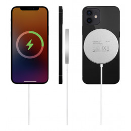 Deltaco QI-1034 mobiililaitteen laturi Universaali Valkoinen USB Langaton lataaminen Auto