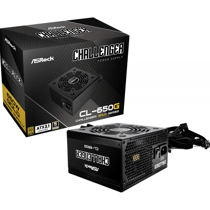 Asrock CL-650G Challenger virtalähdeyksikkö 650 W 20+4 pin ATX ATX musta