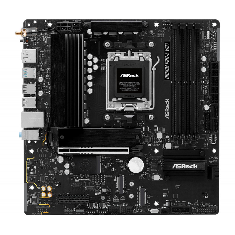 Asrock B850M Pro-A WiFi AMD B850 Pistoke AM5 mikro ATX
