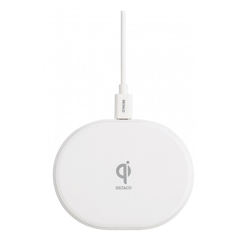 Deltaco QI-1039 mobiililaitteen laturi Universaali Valkoinen USB Langaton lataaminen Pikalataus Sisätila