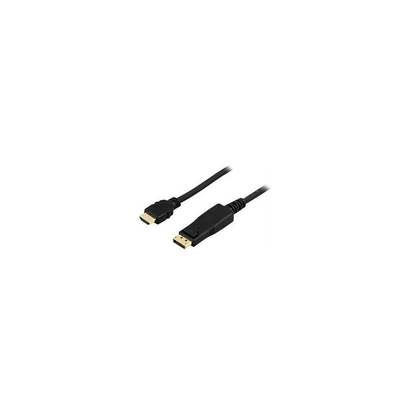 Deltaco DP-3030 videokaapeli-adapteri 3 m DisplayPort HDMI-tyyppi A (vakio) musta
