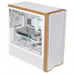 Lian Li Lancool LAN217W tietokonekotelo Midi Tower Valkoinen, Puu