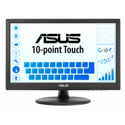 ASUS Touch VT169HE tietokoneen litteä näyttö 39,6 cm (15.6") 1920 x 1080 pikseliä Full HD LED Kosketusnäyttö Pöydän pinta musta