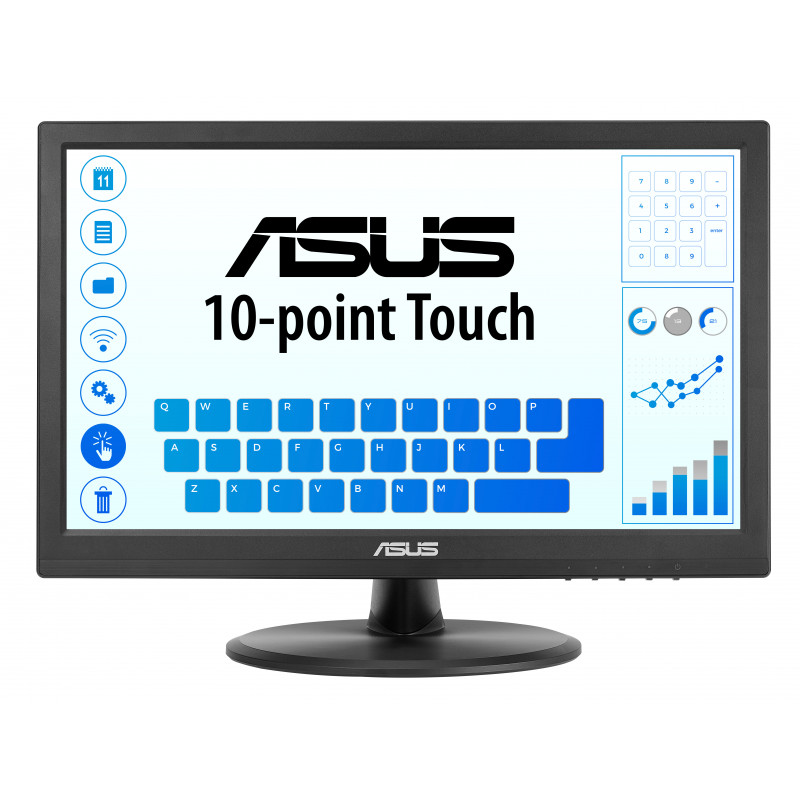 ASUS Touch VT169HE tietokoneen litteä näyttö 39,6 cm (15.6") 1920 x 1080 pikseliä Full HD LED Kosketusnäyttö Pöydän pinta musta