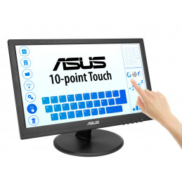 ASUS Touch VT169HE tietokoneen litteä näyttö 39,6 cm (15.6") 1920 x 1080 pikseliä Full HD LED Kosketusnäyttö Pöydän pinta musta