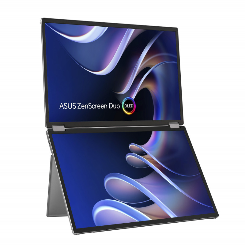 ASUS ZenScreen Duo OLED MQ149CD tietokoneen litteä näyttö 35,6 cm (14") 1920 x 1200 pikseliä WUXGA Hopea