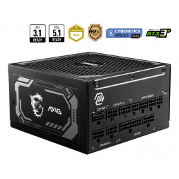 MSI MAG A1250GL PCIE5 virtalähdeyksikkö 1250 W 24-pin ATX 1U musta