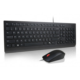 Lenovo Essential Wired Combo (Nordic) näppäimistö Sisältää hiiren Universaali USB Pohjoismainen musta