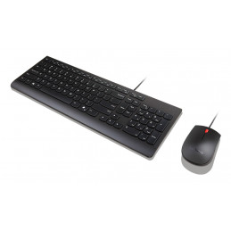 Lenovo Essential Wired Combo (Nordic) näppäimistö Sisältää hiiren Universaali USB Pohjoismainen musta