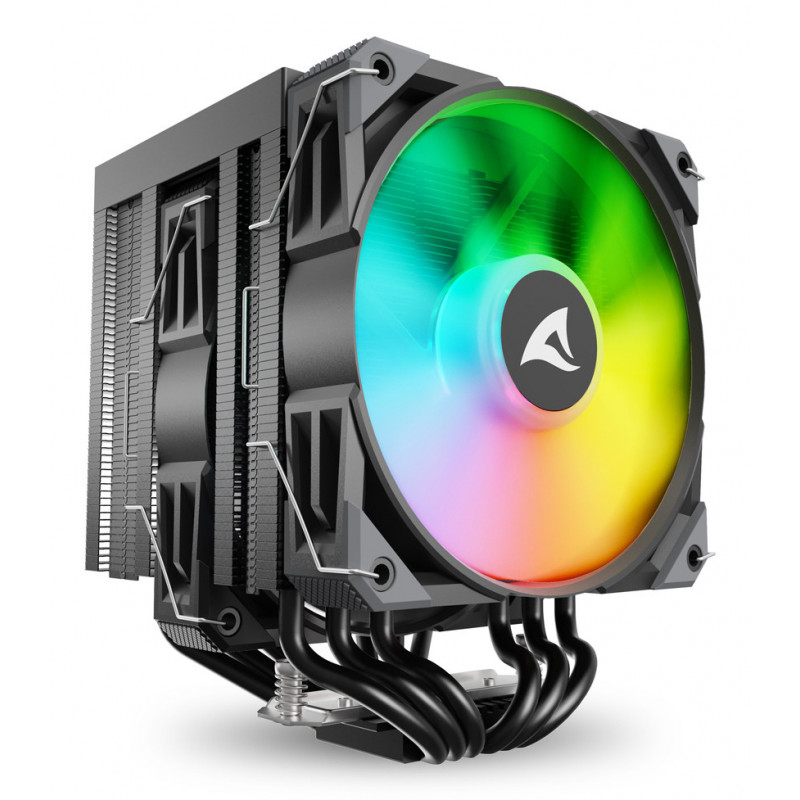 Sharkoon A60 RGB Suoritin Ilmanjäähdytin 12 cm musta 1 kpl