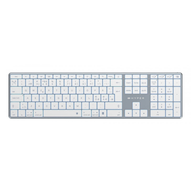 HYPER HS2310NO näppäimistö Koti  Toimisto Bluetooth QWERTY Pohjoismainen Harmaa