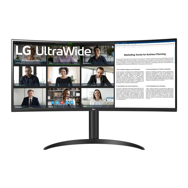 LG 34WR55QK-B tietokoneen litteä näyttö 86,4 cm (34") 3440 x 1440 pikseliä Wide Quad HD musta