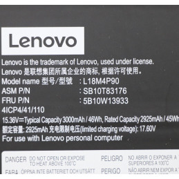 Lenovo 5B10W13933 kannettavan tietokoneen varaosa Akku