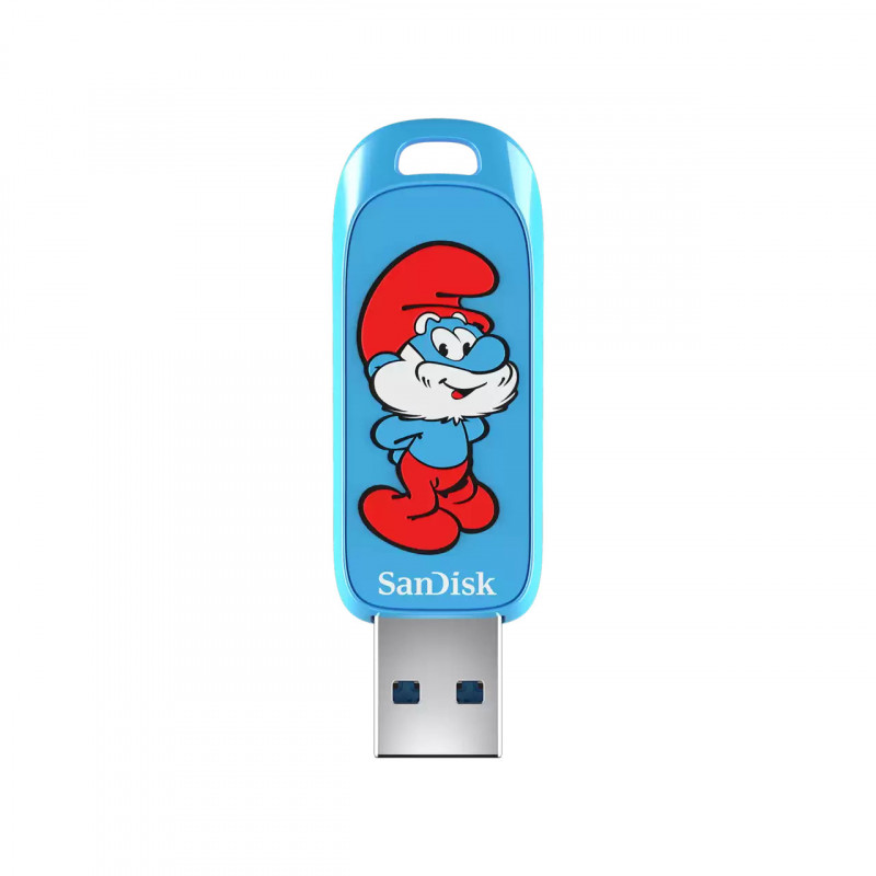 SanDisk Smurfs USB-muisti 128 GB USB A-tyyppi 3.2 Gen 1 (3.1 Gen 1) Sininen