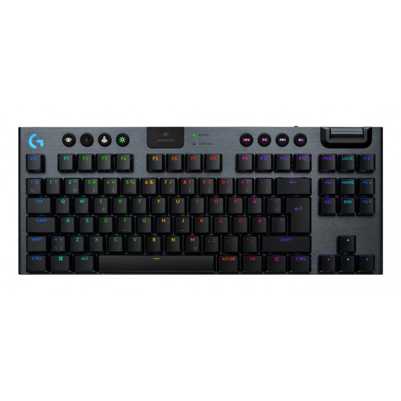 Logitech G G915 X LIGHTSPEED näppäimistö Pelaaminen USB + RF Wireless + Bluetooth QWERTY Pohjoismainen musta