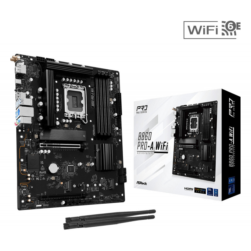 Asrock B860 Pro-A WiFi Intel B860 LGA 1851 (Socket V1) ATX