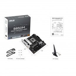 ASUS B850M MAX GAMING WIFI AMD B850 Pistoke AM5 mikro ATX