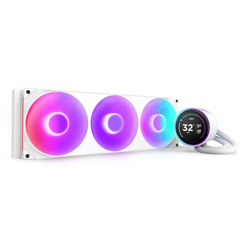 NZXT Kraken Elite 420 RGB Suoritin All-in-one-nesteenjäähdytin 14 cm Valkoinen 1 kpl