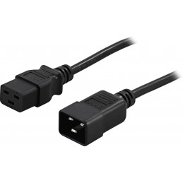 Deltaco Laitekaapeli, maadoitettu, IEC320 C19  C20, 16A   250V, 0,5m