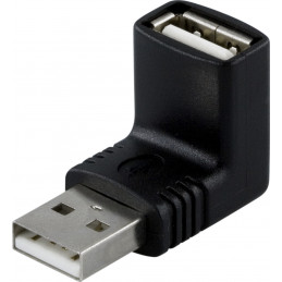 Deltaco Sovitin, USB-A uros - USB-A naaras, kulmaliitin