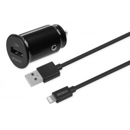Deltaco USB-CAR130 mobiililaitteen laturi Universaali musta Tupakansytytin Auto