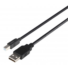 Deltaco USB 2.0 cable USB-A male - USB-B male, LSZH, 2m, black