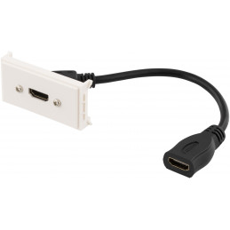 Deltaco Liitinpaneeli, 1xHDMI, 0,2m, valkoinen