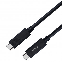 Deltaco USB4 gen3, USB-C - USB-C, 5A EPR, black, 0,8m