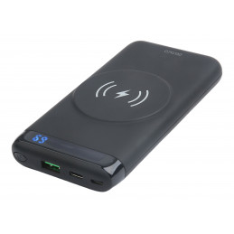 Deltaco Langaton varavirtalähde magneetilla, USB-C ja USB-A, 10 000 mAh, musta